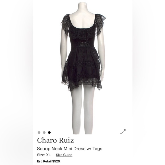 Charo Ruiz Elegant Black Mini Dress - Picture 1 of 3